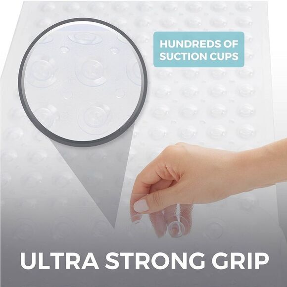 Ultra Strong Grip Long Bath Tub Floor Mats with Suction Cup Grips and Dr… - Picture 3 of 9